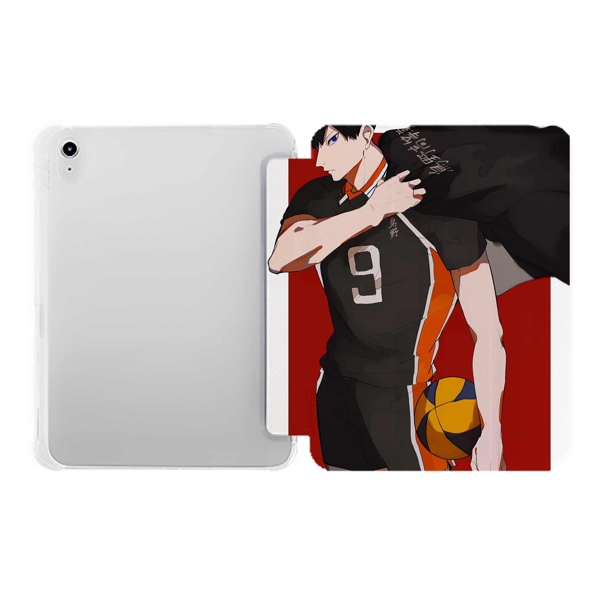 （画像用） ハイキュー!! Haikyu!! IPad ケース ペン収納付き 三つ折りスタンド PUレザー×シリコン 対応機種9.5/10.5/10.9インチ